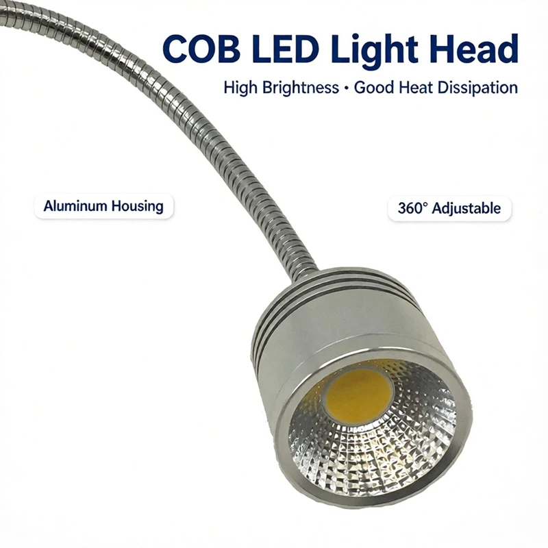 two mounting type 7w gooseneck magnetic led machine lamp