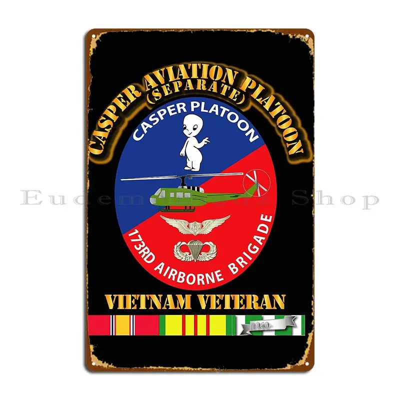 Army Casper Aviation Platoon Vietnam Veteran W Txt Metal Plaque Poster Pub Cave Personalized Home Wall Mural Tin Sign Poster