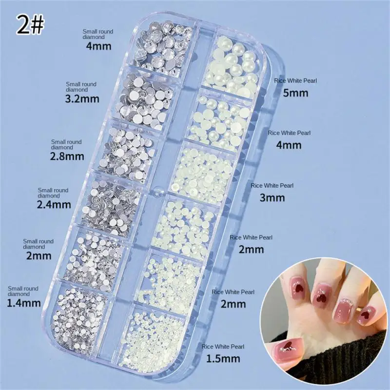 Nail Art Decoration Suitable For Various Occasions 12 Cells Per Box Nail Decoration Rhinestone Decoration Dazzling