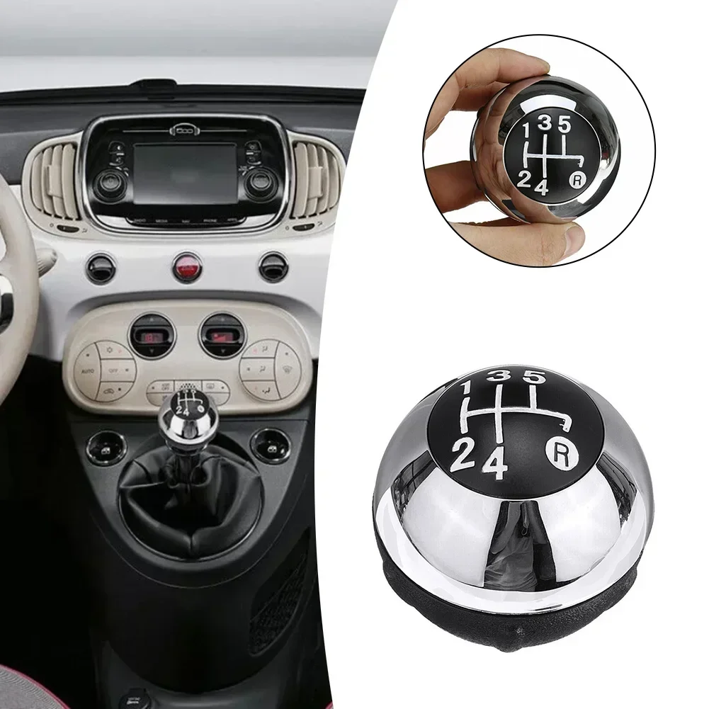 

5 Speed Car Gear Knob Plastic Metal 55344048 Chrome Gear Knob Head Ball For Fiat 500 500C 2007-2018 Car Accessories