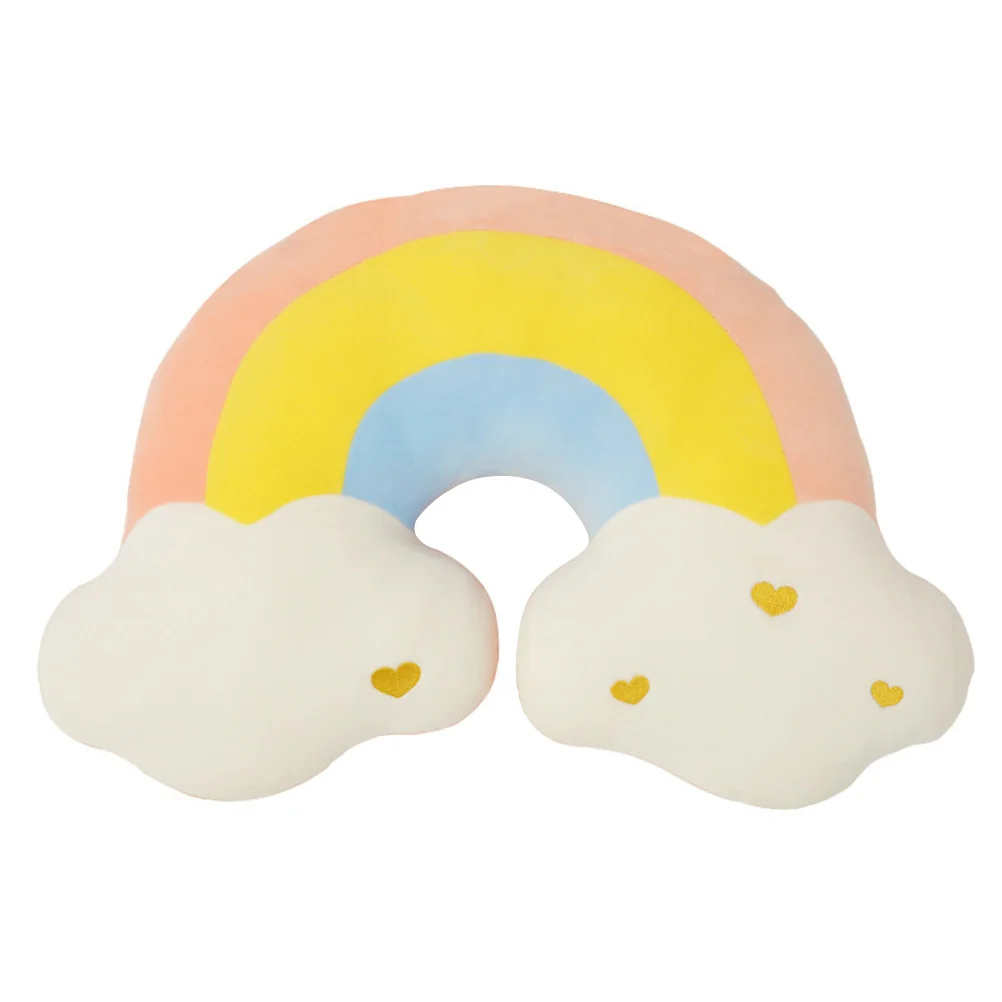 

Rainbow Throw Pillow Cushion Home Decor Shape Plush Cloud Household The Clouds Office