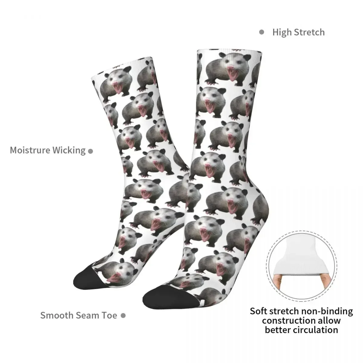 Yelling Possum Socks Harajuku Super Soft Stockings All Season Long Socks Accessories for Man's Woman's Birthday Present