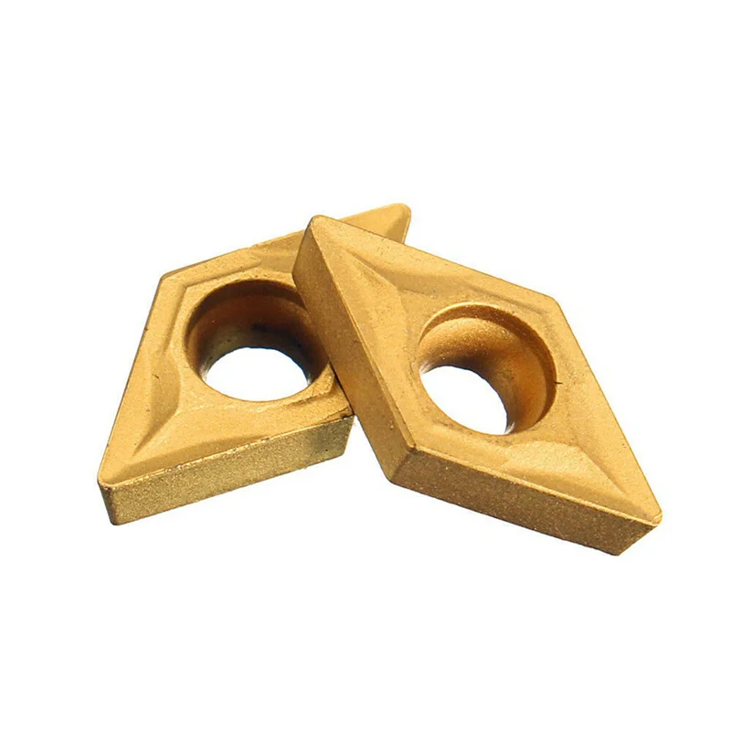 

【Must-Haves】50Pcs DCMT070204 YBC251 Blades Gold Carbide Inserts CNC Lathe Cutter For Lathe Turning Tool Boring Bar