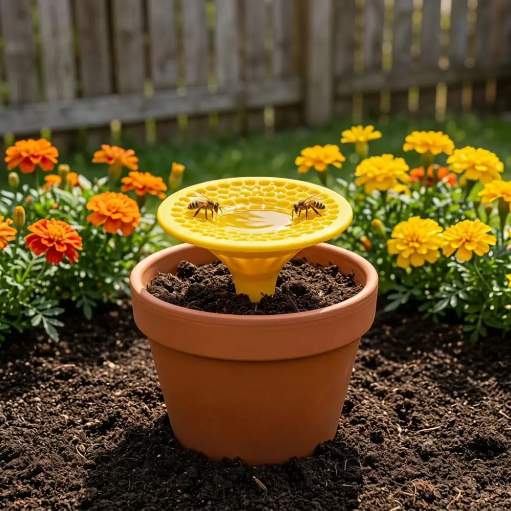 Creative 3D Printed Bee Water Cup Plastic Safe Landing Mat Bee Drinking Device Ground Plug Decorative Insect Water Cup Butterfly