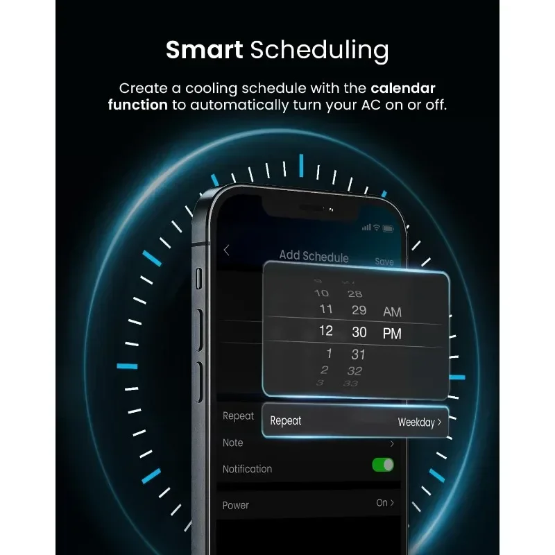 Pendingin udara portabel 4 in 1 untuk ruangan, pendingin udara pintar dengan kipas, Dehumidifier, pendingin Unit AC portabel Wifi