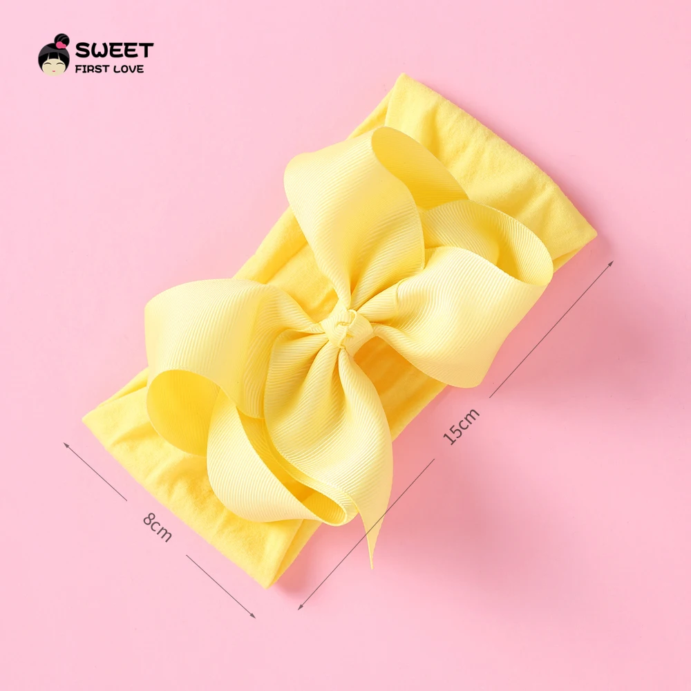 Grosgrain Ribbon Big Bownot Baby Headband For Newborn Girls Soft Nylon Elastic Headband For Kid Headwear Hair Accessories Gifts