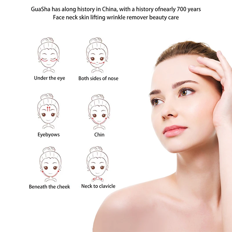 Natural Stone GuaSha Jade Facial Beauty Scraping Massage Tools Firm Skin Care Face Gua Sha SPA Physical Therapy Gue Che Roller