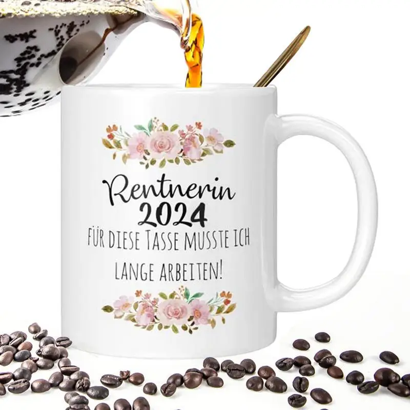 Retirement Mugs For Women Happy Retirement Ceramic Coffee Mug Tea Cup Floral Ceramic Coffee Cup For Going Away Farewell Goodbye