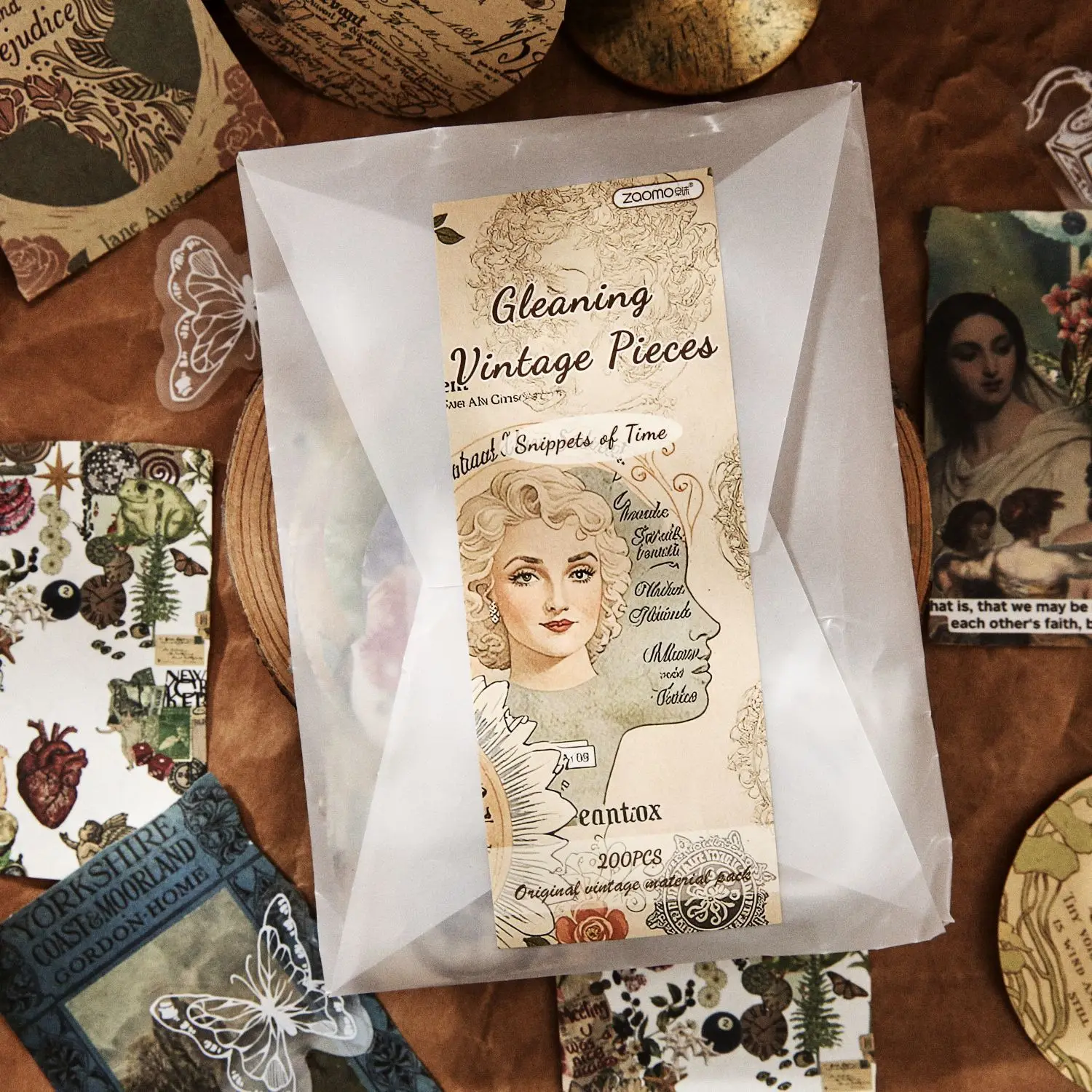 

200 sheets/pack retro oil painting style figure pattern material pack, rich material stickers, old relic collection series, hand