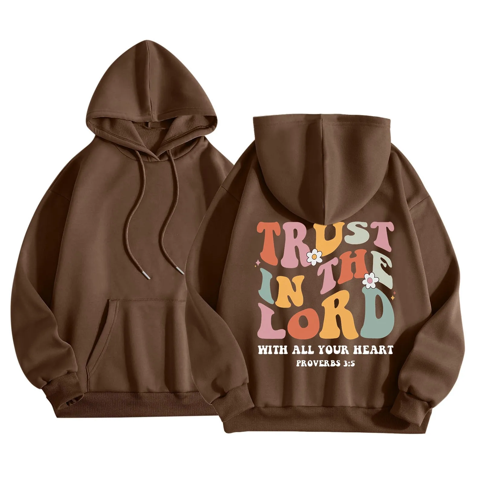 

Women Hoodies Letter Graphic Print Hoodies Oversized Pullover Tops Casual Long Sleeve Hooded Drawstring Sweatshirt With Pockets