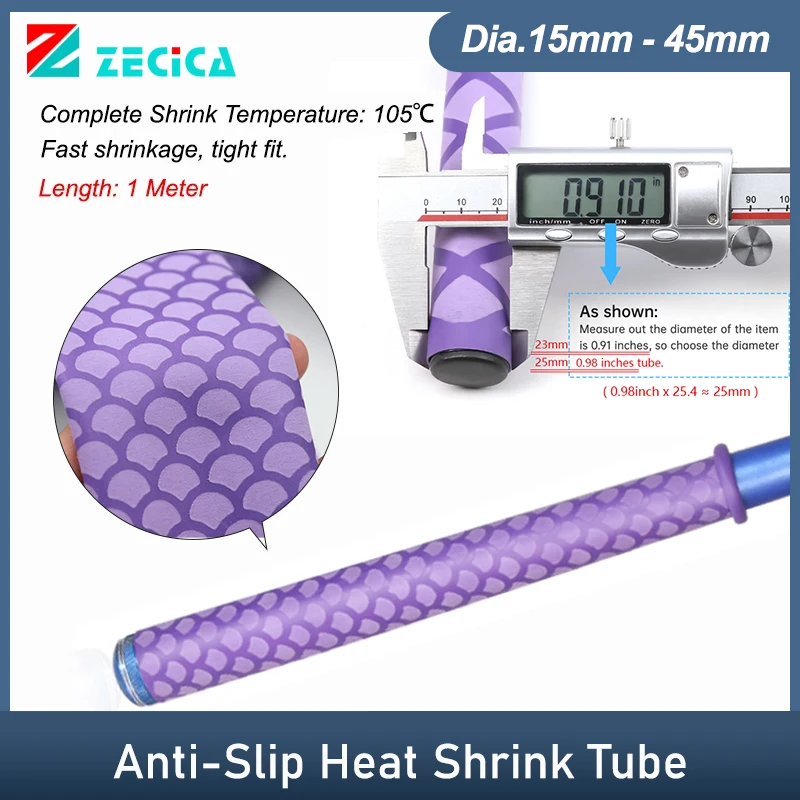 

Purple Anti-Slip Heat Shrink Tube Dia.15 18 20 22 25 28 30 35 40 45mm Fishing Rod DIY Waterproof Handle Bar Sleeve Wrapping Case