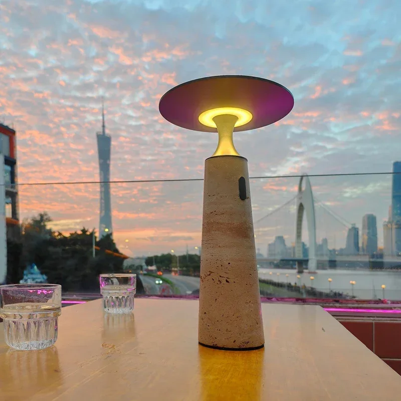 

New Product High-End Customizable Lighting Marble Travertine Stone Table Lamps