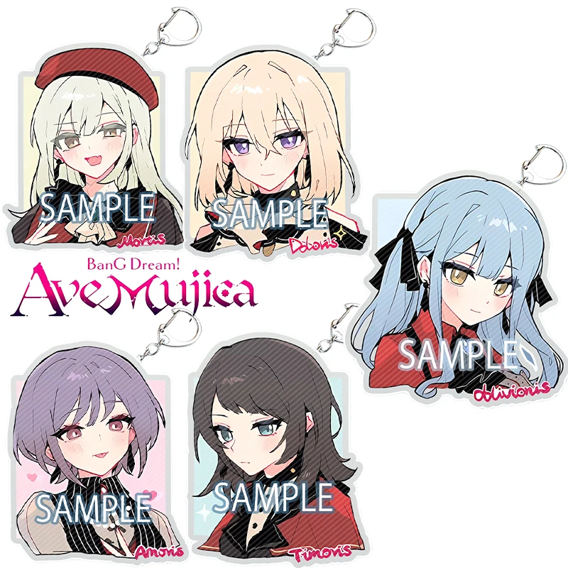 

BanG Dream! Ave Mujica Cartoon Acrylic Keychain Anime Figure Mortis Sakiko Umiri Nyamu Uika Cute Pendant Keyring Bag Decor Gifts