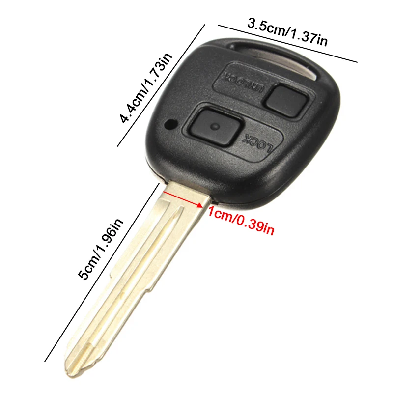 Car Remote Key Shell Case 2 Buttons For Toyota RAV4 Yaris Prado Corolla Land Cruiser Previa Key Replacement Cover