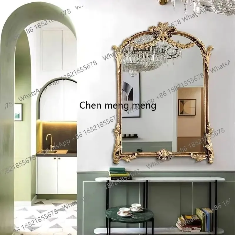 E136 French Vintage Mirror Makeup Living Room Full Body Modern Mirror Aesthetic Design Espejo Cuerpo Entero House Accessories