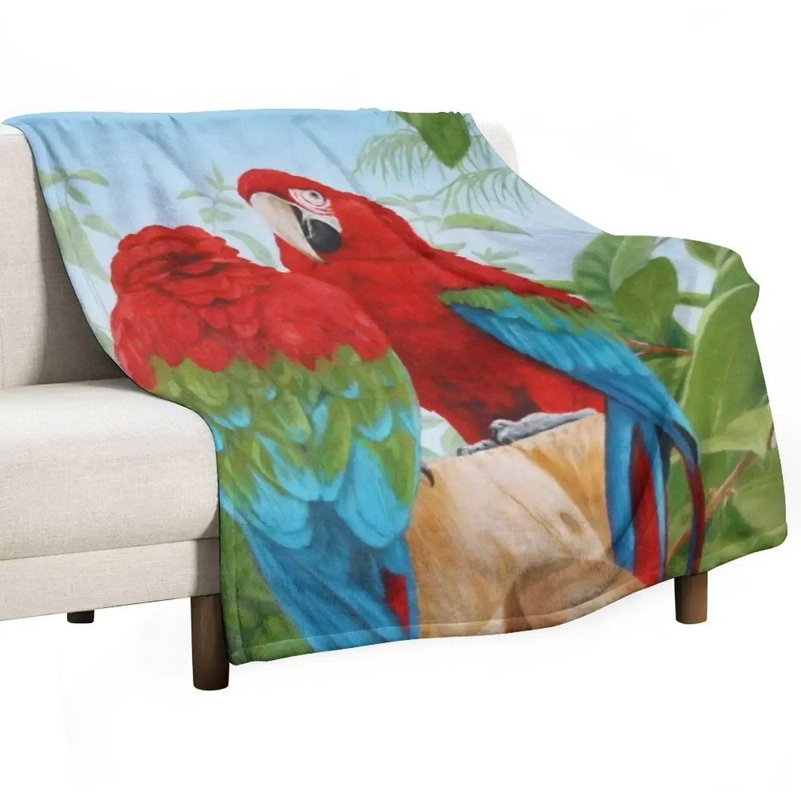 

green winged macaws Throw Blanket Decorative Sofas Soft Nap Comforter Blankets