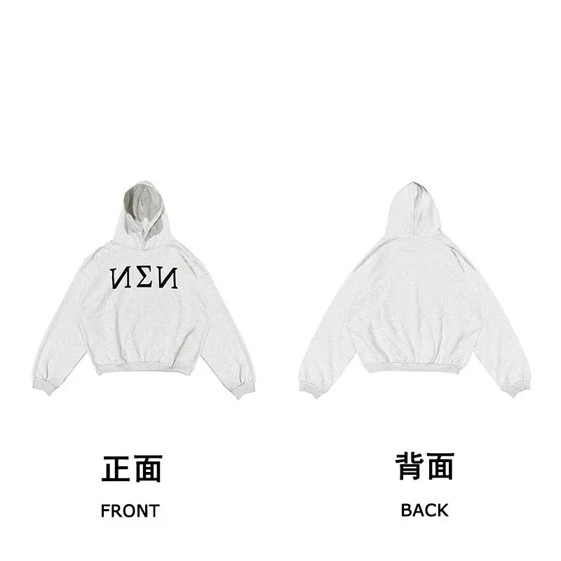 Kanye West YZY Black Dog Series Heather Grey Hooded Sweatshirt Hoodies Oversized Men Cotton Hoodie Pullover