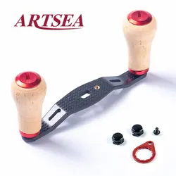 ARTSEA New Carbon 1.5K Reel Handle Wooden Knob For D/A and More Brand Baitcasting Reel 26G