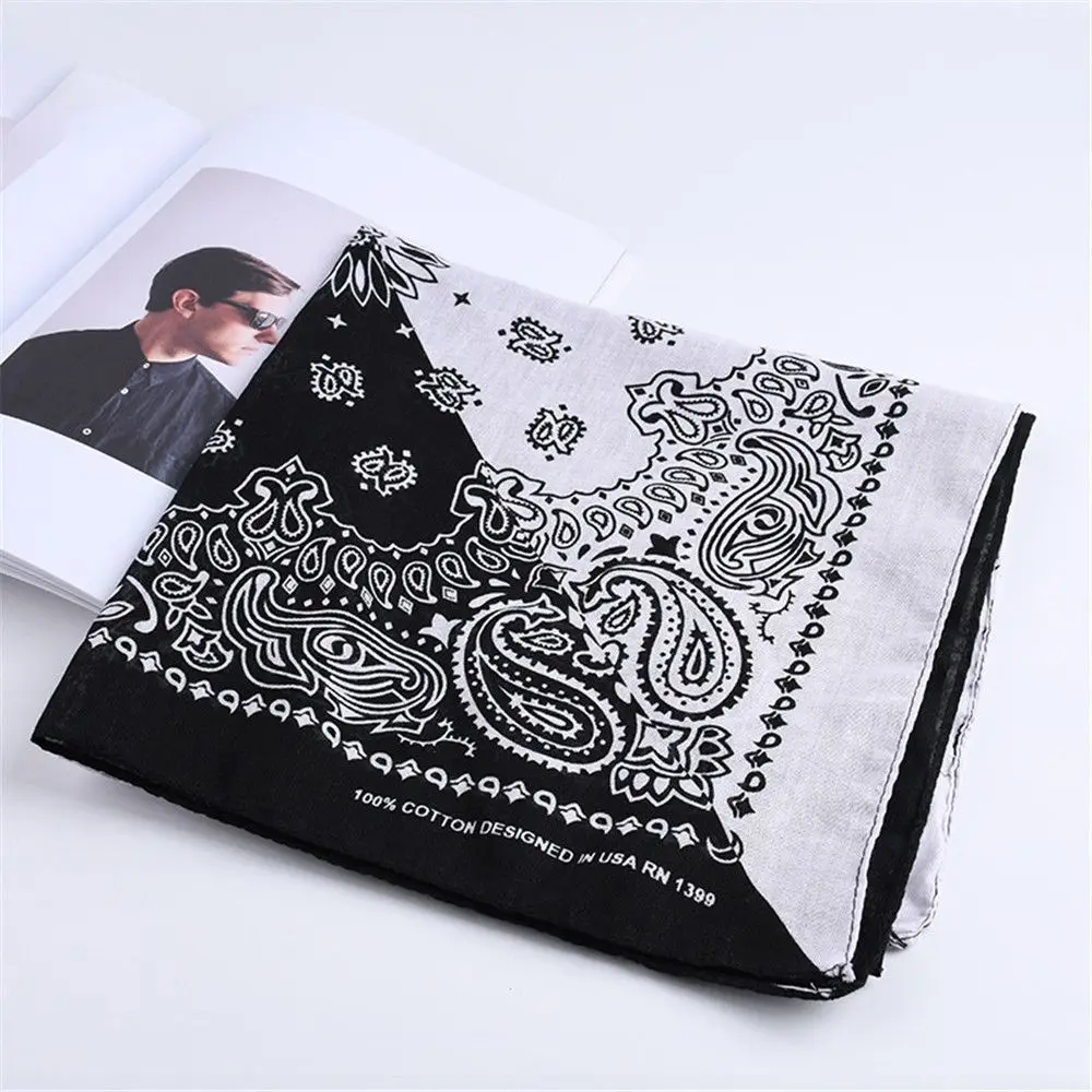 Men Women Hip-Hop Floral Neck Tie Bandana Wristband Square Scarf Bohemian Headband