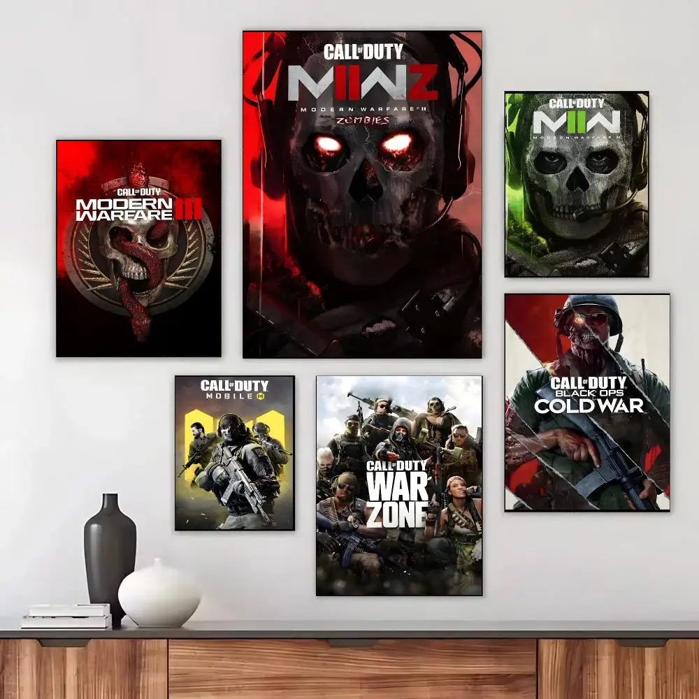 Game Call OF Duty Poster Self-adhesive Living Room Bedroom Party Bar Decor Moisture-proof Fade-resistant