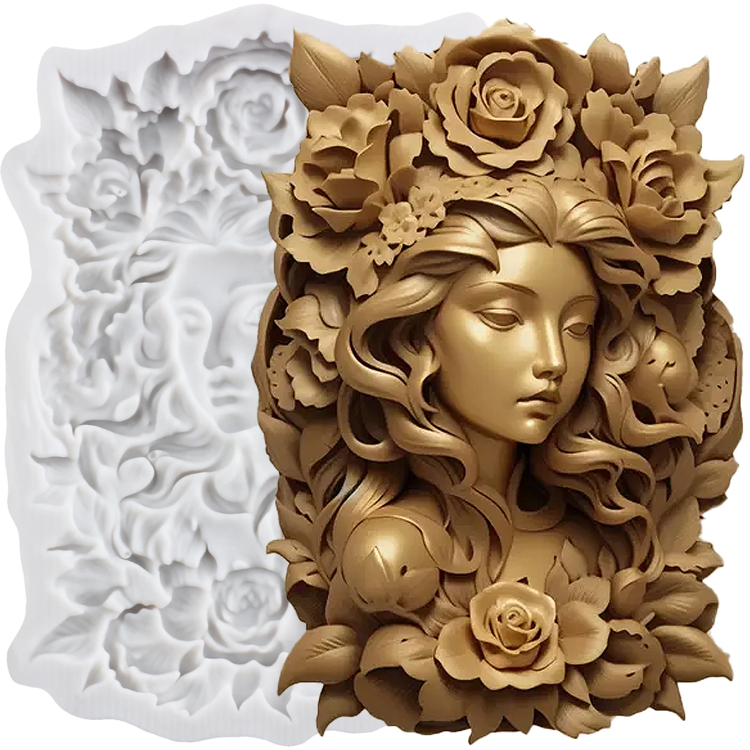 Moules en Silicone pour femmes, fleur, déesse, Fondant, outils de décoration de gâteaux, décoration de Cupcake, bonbons, sucre, pâte de gomme artisanale, argile polymère