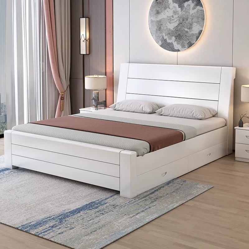 

Wooden Luxury Bed Modern Bedroom Baby Double Floor Design Sleeping Mobile Bed Princess Letto Matrimoniale Lounge Suite Furniture