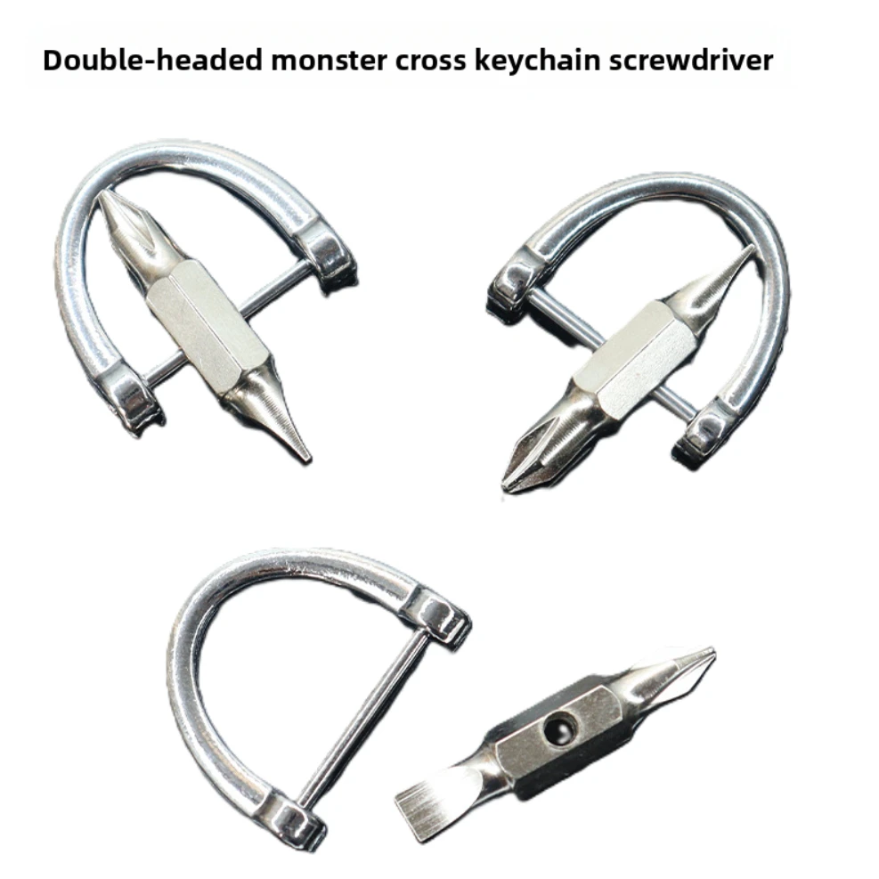 

1Pc Portable Key Ring Keychain Screwdriver Pocket Multifunction Phillips Slotted Screwdriver Repair Tool Gadget Mini Screwdriver