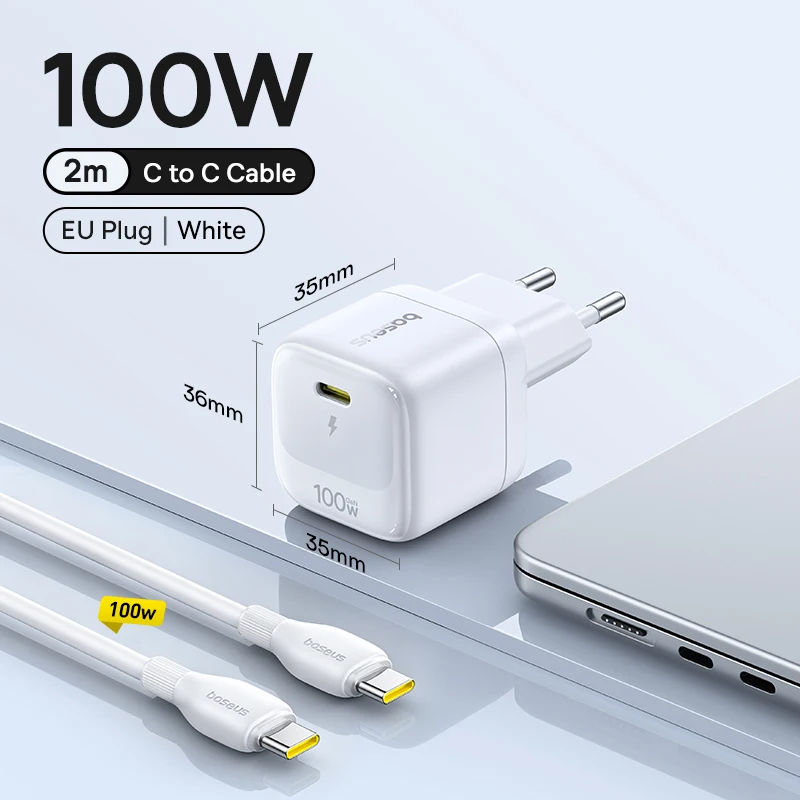 【Neuer Verkaufsschlager】Baseus Mini 100W Schnellladegerät USB-C Ladegerät für schnelles Aufladen von iPhone 17 16 15 Pro Max iPad Xiaomi GaN-Ladegerät
