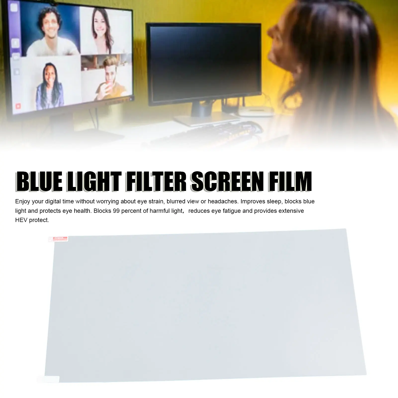 20inch Anti Blue Light Laptop Screen Protect 16:9 Blue Light Blocking Protector for Desktop PC Display