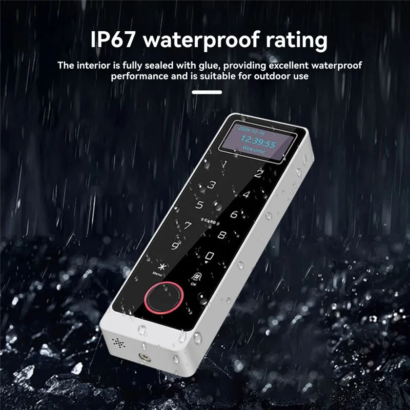 GROCE-Tuya Wifi Smart Door Lock Controller With LCD Screen, Fingerprint IC Card NFC IP67 Waterproof, APP Control