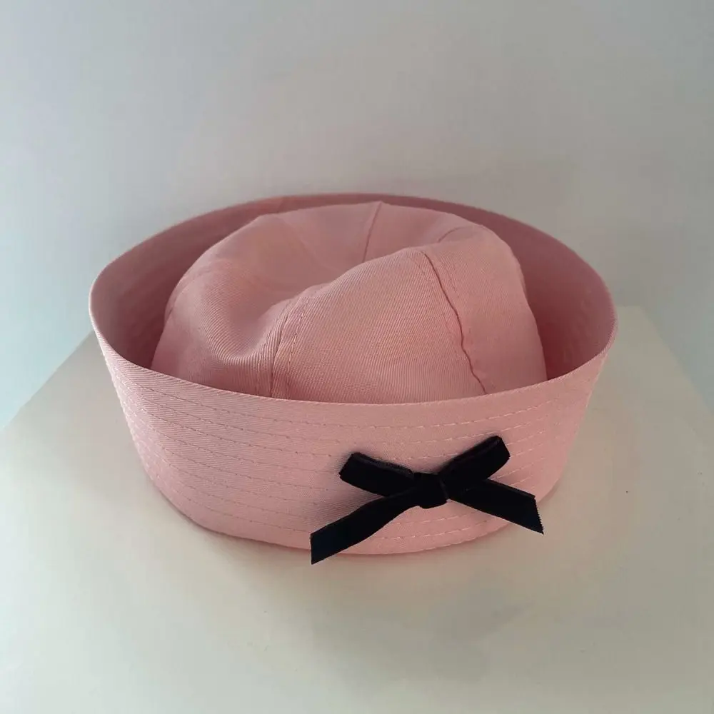 Bowknot Bow Beret Fashion Dome Cap Sailor Hat Cloth Korean Style Navy Cap Summer