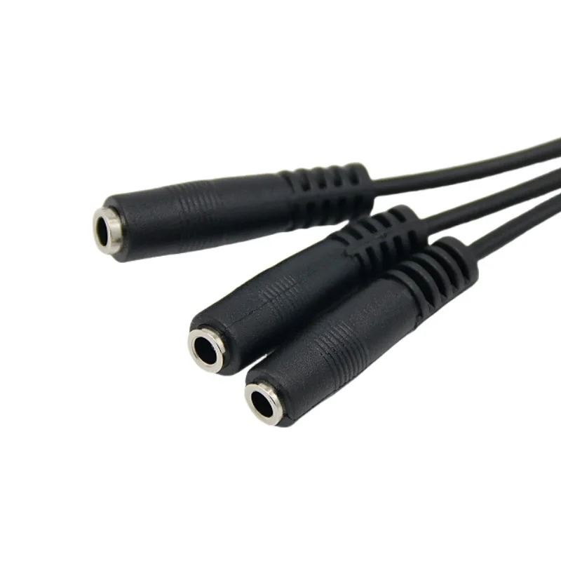 5pcs 3.5mm Earpphone Spliter Audeo Jack Extender 1 To 3 Ports Aux Cable Earphone Mic Audio Adapter For Phone Headset Cable
