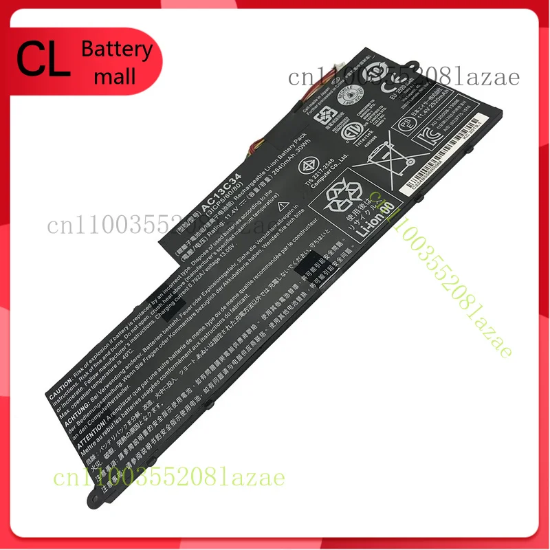 

Аккумулятор AC13C34 для Acer Aspire V5-122p V5-122P-0408 V5-122P-0467 30 Втч