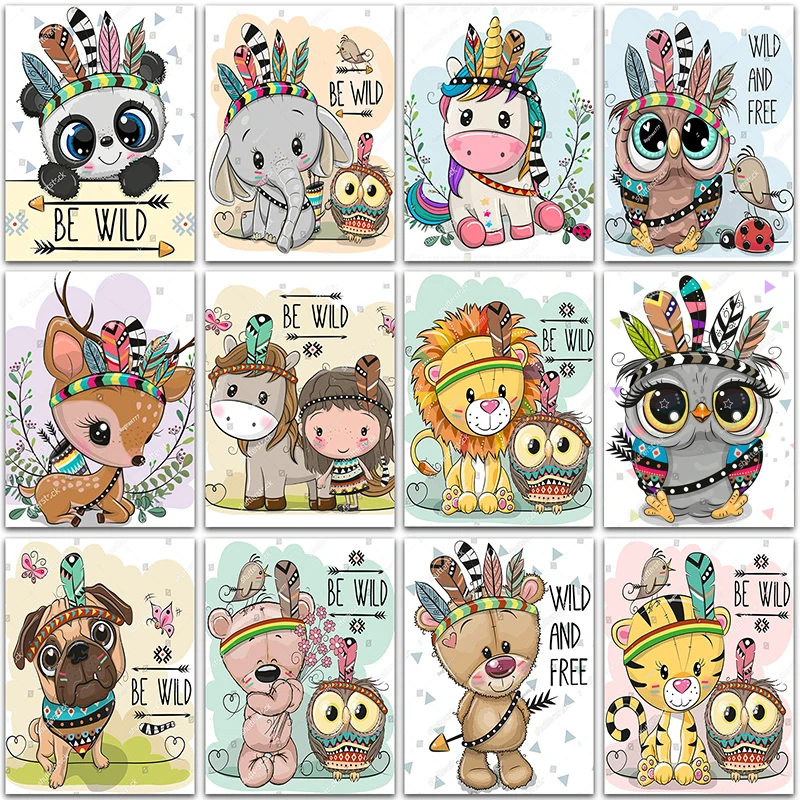 

5D DIY Diamond Painting Cartoon cute lion tiger unicorn panda Home Decoration Full Square&Round mosaic embroidery Cross stitch