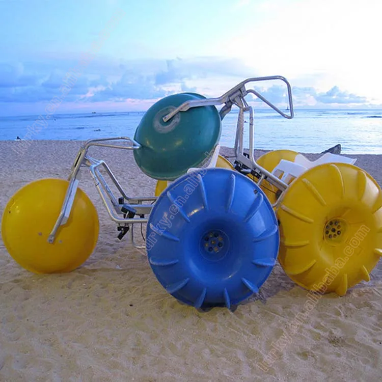 Attraction Inflatable 3 Wheel Water Bike Floating Water Bike Pedal Boats
