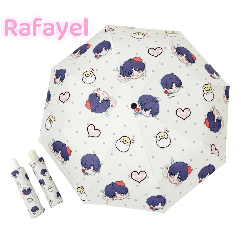 Love and Deepspace‌ Cartoon Character Rafayel‌ Cartoon Vinyl Sunscreen Umbrella Creative Fully Automatic Folding Umbrella Gift