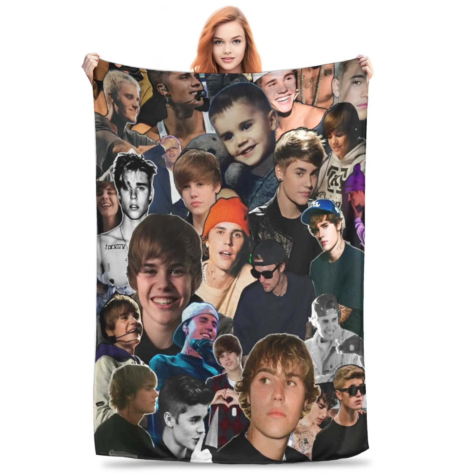 

Justin Bieber Blankets Hiphop Singer Fleece Funny Breathable Throw Blanket for Bedding Lounge Spring/Autumn,