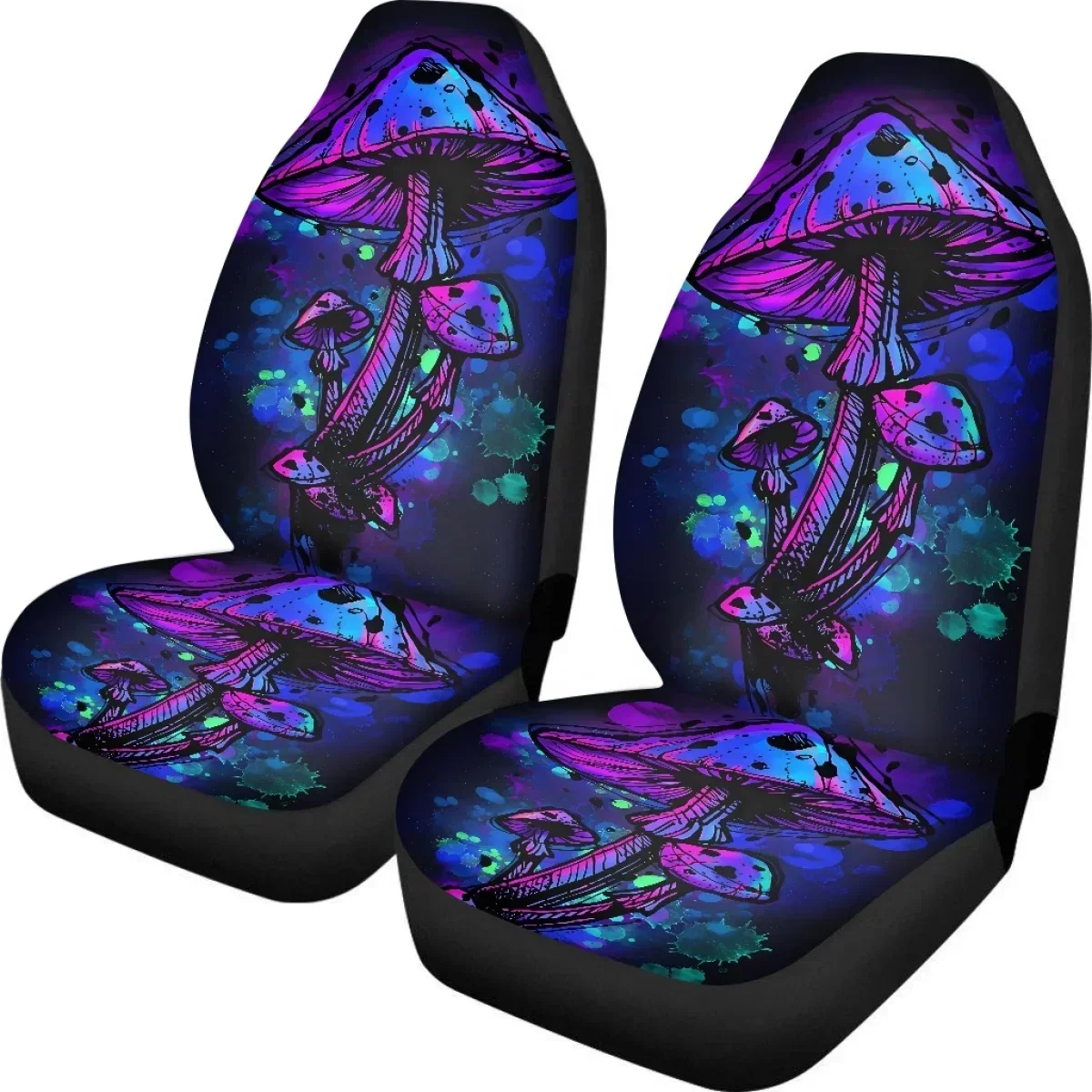 Fashion Psychedelic Mushrooms Print Car Seat Covers Set of 2 Vehicle Seat Protector Car Covers for Auto Cars SUV