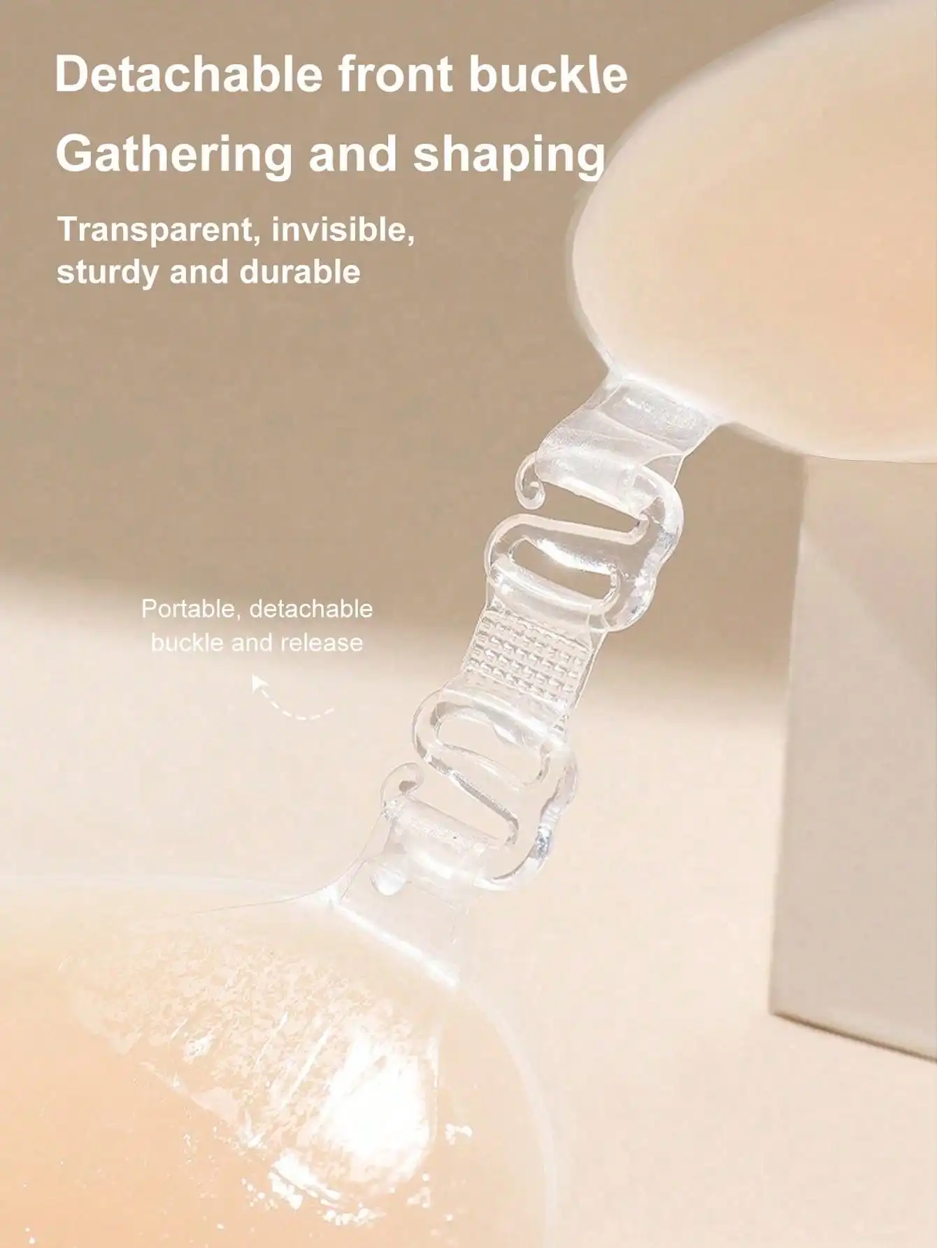 1個の丸型女性用プッシュアップシリコンブラ、ピンクの見えないブラパッド、バストリフト粘着パッド、粘着ブラ、見えないシリコン粘着ブラ、ストラップレスプッシュアップブラ、バックレスブラ、粘着ブラ、見えないブラ