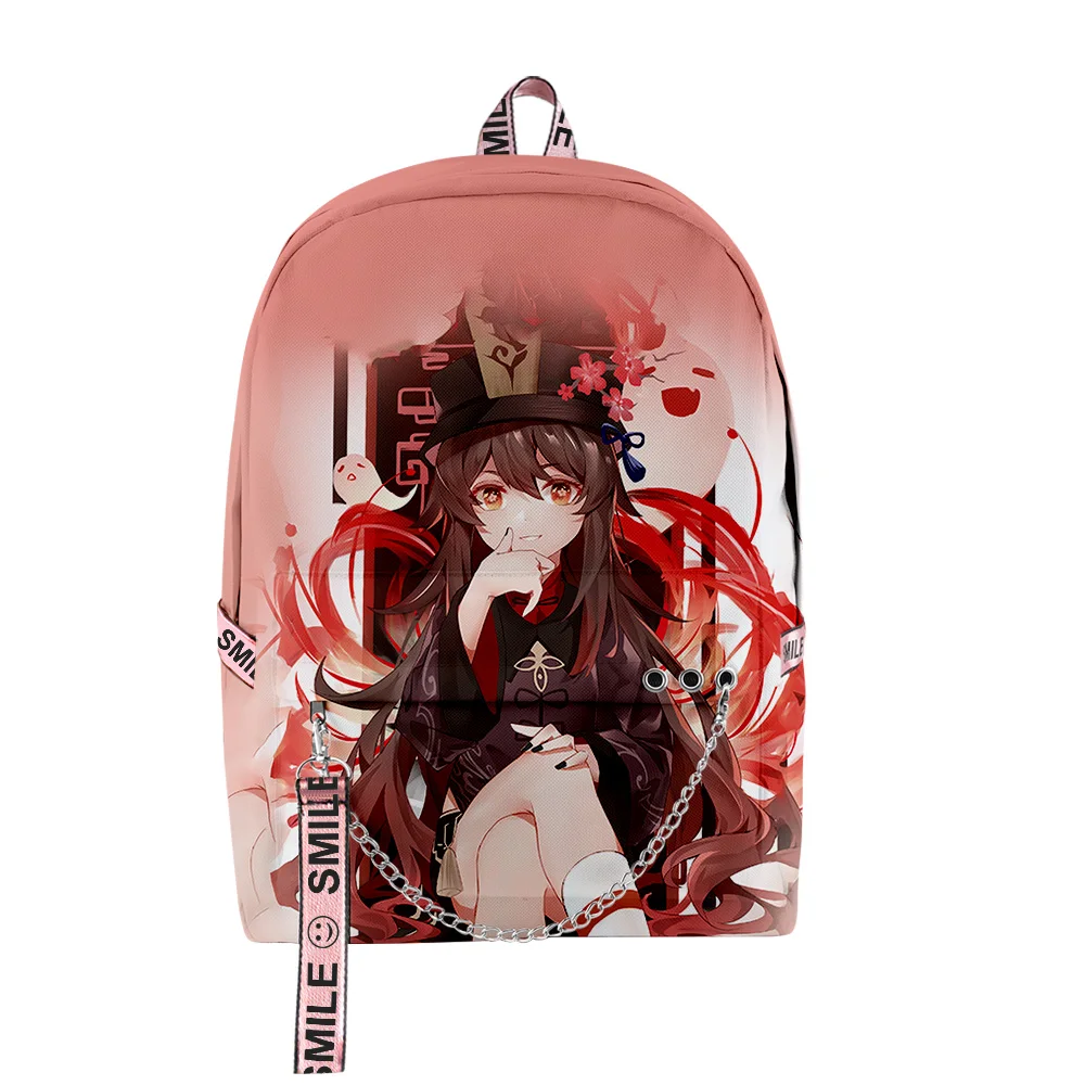 

Популярные школьные сумки Genshin Impact HuTao в стиле Харадзюку, оксфорды с 3D принтом, водонепроницаемые многофункциональные дорожные рюкзаки для ноутбуков