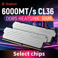 KingBank KJXS DDR5 Serie SILVER HEATSINK, Kit de Memoria RAM de Alta Velocidad para Computadora, 16GB / 16GBx2 6000MHz CL36, Doble Canal