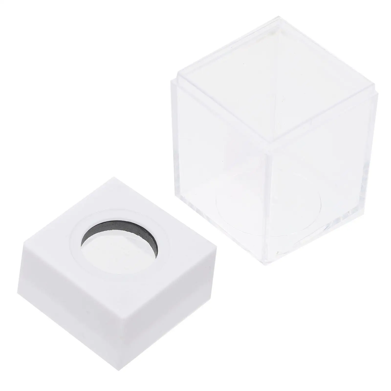 

2pcs White Square Macaron Color Storage Buckets Clear Desk Organizers for Paper Clips Thumbtins Pins Screws Nails