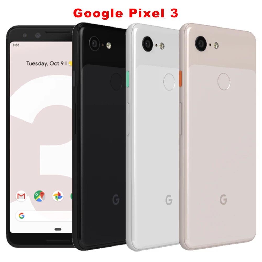 هاتف جوجل بيكسل 3 الأصلي بشاشة 5.5 بوصة و64 جيجابايت/128 جيجابايت ROM سنابدراجون 845 أندرويد ثماني النواة 12.2 ميجابكسل ومزدوج 8 ميجابكسل 3 هاتف