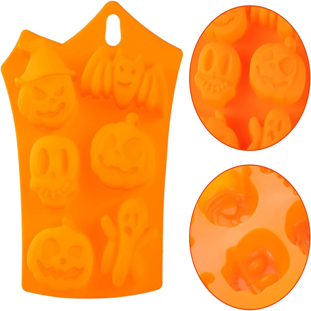 Halloween Moulds Nonstick Silicone Pumpkin Mold Skull Bat Ghost Shape Chocolate Candy Mold Baking Cake Pudding Cookie Cupcakes - view 6