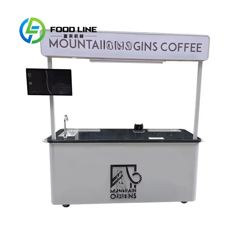 Customized Commercial Hand Push Vending Cart With Built-in Freezer Mobile Food Trolley for Ice Cream Hot Dog Selling