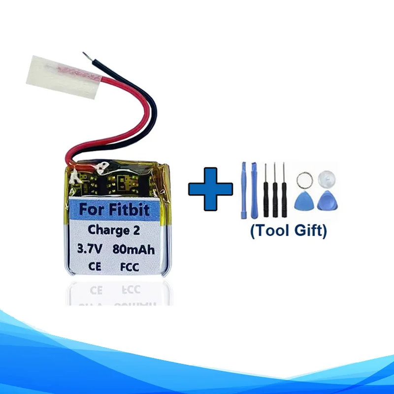 

Tools Gift + 80mAh LSSP411415 Battery For Fitbit Charge 2 Charge2 Smart Watch