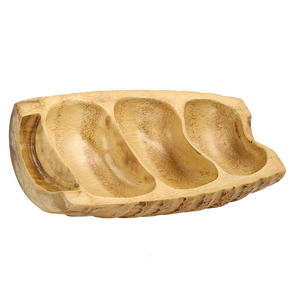 

Bamboo Root Dried Fruit Plate Tray Desktop Serving Dish Dessert Platter Storage Containers Party Christmas Thanksgiving Weddings