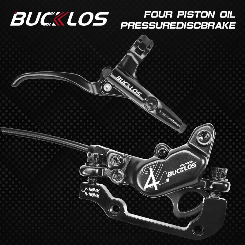 BUCKLOS 4 Pistoni MTB Freno Idraulico 850/1630mm Anteriore Posteriore Freno A Disco Della Bicicletta E-Bike Mountain Bike Freno Idraulico Parte Della Bicicletta