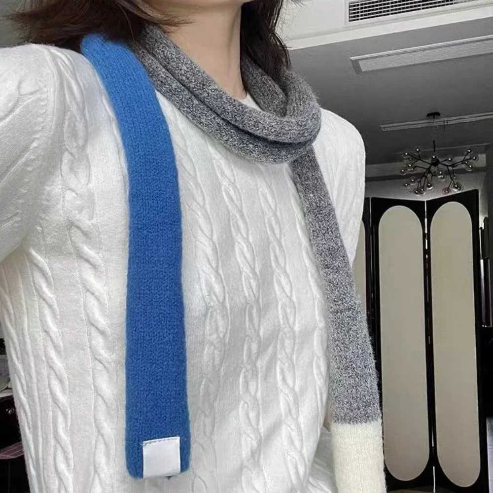 جديد مخطط أفخم وشاح ضيق رقيقة الأوشحة الطويلة موضة الكورية معطف شتوي وشاح عادية الشارع منديل للرجال والنساء