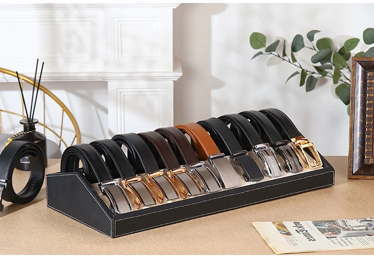 

Belt Storage Box Doge Men's and Women's Belt Display Box PU Leather Belt Shelf